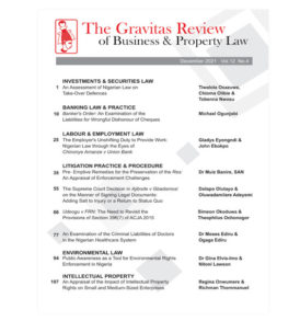 The Gravitas Review of Business & Property Law Vol.12 No. 4