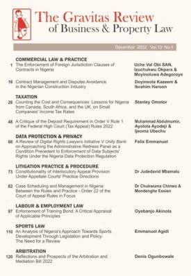 The Gravitas Review of Business & Property Law Vol.13 No.4