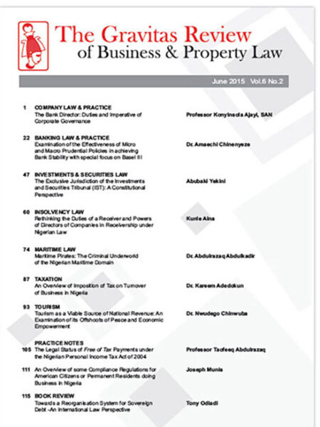 The Gravitas Review of Business & Property Law Vol.6 No.2