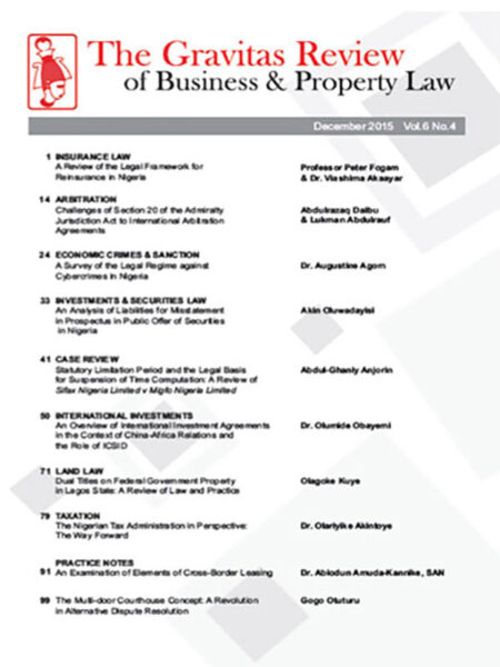 The Gravitas Review of Business & Property Law Vol.6 No.4