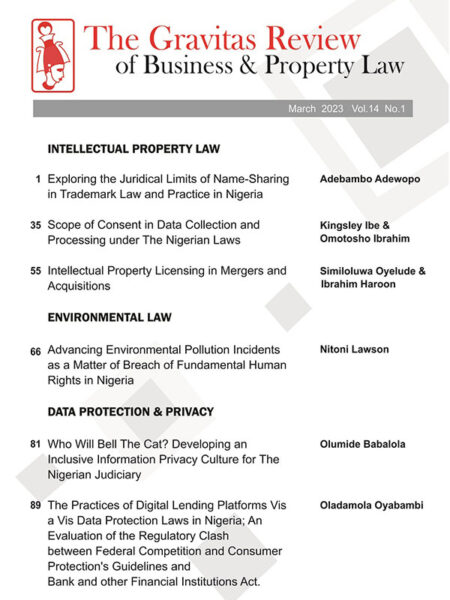 The Gravitas Review of Business & Property Law Vol.14 No.1