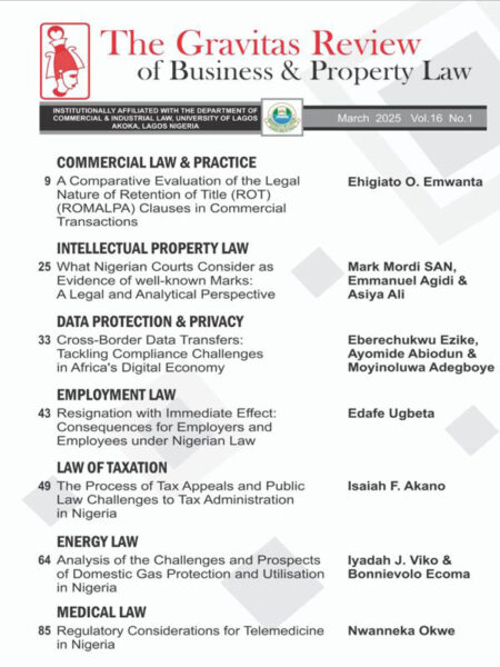The Gravitas Review of Business & Property Law Vol.16 No.1