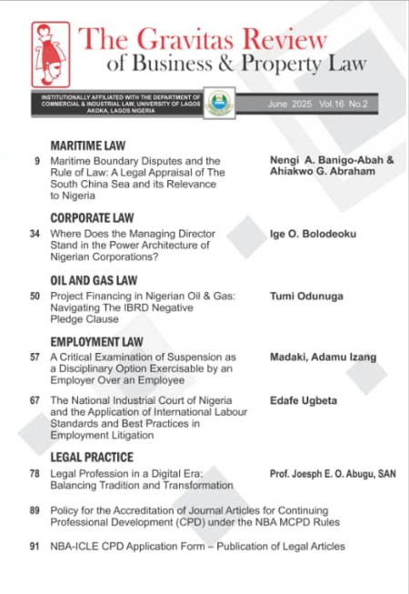 The Gravitas Review of Business & Property Law Vol.16 No.2 - E-Book