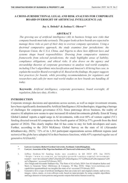 A Cross-Jurisdictional Legal and Risk Analysis for Corporate Board Oversight of Artificial Intelligence