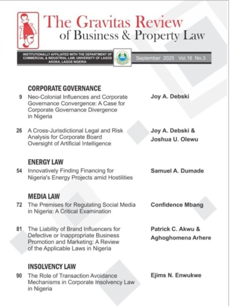 The Gravitas Review of Business & Property Law Vol.16 No.3 - E-Book