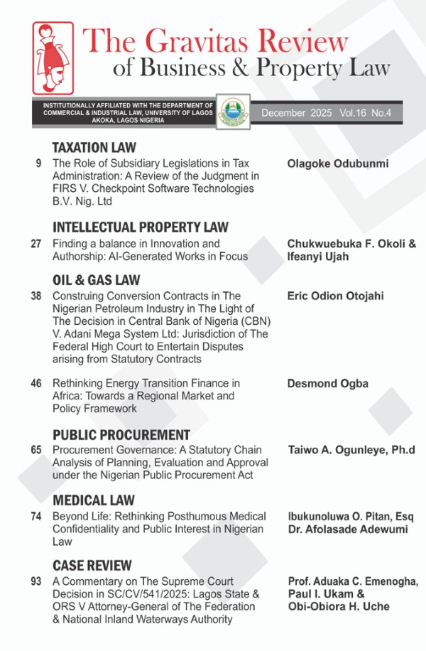 The Gravitas Review of Business & Property Law Vol.16 No.4 - E-Book